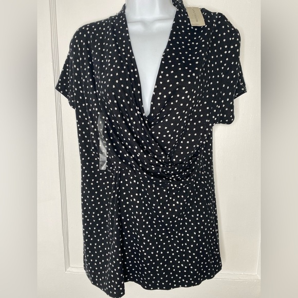 Ann Taylor Tops - ANN TAYLOR Black and White Polka Dot Blouse